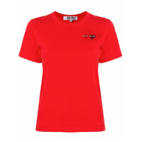 Comme Des Garçons Play Camiseta decote careca com logo bordado - Vermelho