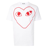 Comme Des Garçons Play Camiseta mangas curtas com estampa de coração - Branco