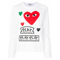 Comme Des Garçons Play Camiseta mangas longas com estampa de logo - Branco