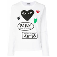 Comme Des Garçons Play Camiseta mangas longas com estampa de logo - Branco