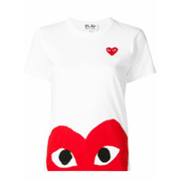 Comme Des Garçons Play Camiseta oversized com estampa de coração - Branco