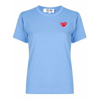 Comme Des Garçons Play Camiseta slim com patch de coração bordado - Azul