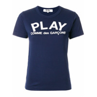 Comme Des Garçons Play Camiseta slim fit com logo - Azul