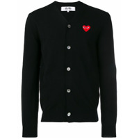 Comme Des Garçons Play heart patch knitted cardigan - Preto