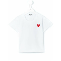 Comme Des Garçons Play Kids Camiseta com aplicação - Branco