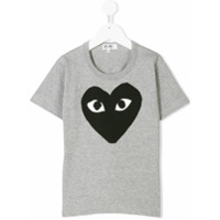 Comme Des Garçons Play Kids Camiseta com estampa de logo - Cinza