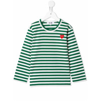 Comme Des Garçons Play Kids Camiseta com logo bordado - Verde
