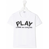 Comme Des Garçons Play Kids Camiseta com logo - Branco