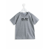 Comme Des Garçons Play Kids Camiseta com logo - Cinza