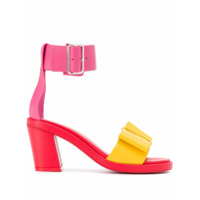 Comme Des Garçons Sandália color block de couro - Rosa