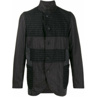 Comme Des Garçons Shirt Blazer xadrez com patchwork - Preto