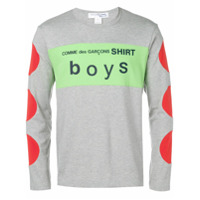 Comme Des Garçons Shirt Boys Camiseta mangas longas com logo - Cinza