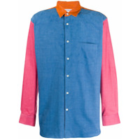 Comme Des Garçons Shirt Camisa Cord color block - Azul