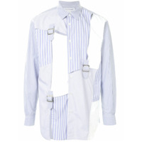 Comme Des Garçons Shirt Camisa desconstruída com listras - Azul