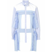 Comme Des Garçons Shirt Camisa mangas longas com patchwork - Azul