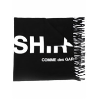 Comme Des Garçons Shirt logo intarsia knitted scarf - Preto