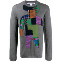Comme Des Garçons Shirt Suéter de tricô com patchwork - Cinza