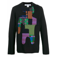 Comme Des Garçons Shirt Suéter de tricô com patchwork - Preto