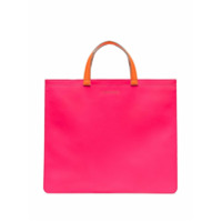 Comme Des Garçons Wallet Bolsa tote quadrada color block - Rosa