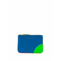 Comme Des Garçons Wallet Carteira color block com zíper - Azul