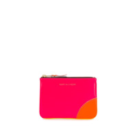 Comme Des Garçons Wallet Carteira color block com zíper - Rosa