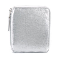 Comme Des Garçons Wallet Carteira de couro metálica com zíper - Metálico