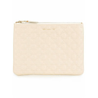 Comme Des Garçons Wallet Clutch de couro com zíper - Branco