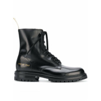 Common Projects Bota de couro com cadarço - Preto