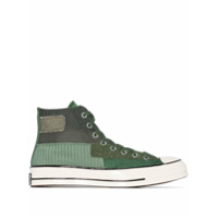 Converse Tênis cano alto Chuck 70 com patchwork - Verde