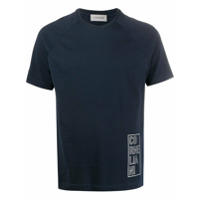 Corneliani Camisa com logo e colarinho contrastante - Azul