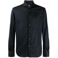 Corneliani Camisa de algodão com colarinho - Preto