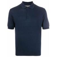 Corneliani Camisa polo de tricô com estampa geométrica - Azul
