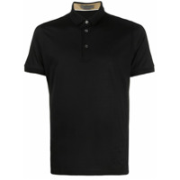 Corneliani Camisa polo de tricô e cetim - Preto