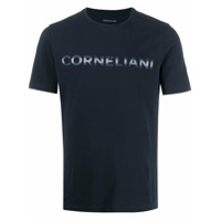 Corneliani Camiseta decote careca com logo - Azul