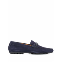 Corneliani Mocassim de camurça com detalhe trançado - Azul