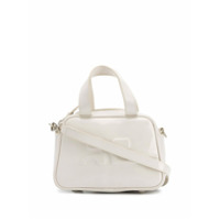 Courrèges Bolsa mini de couro com logo gravado - Branco