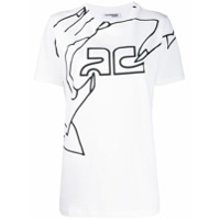 Courrèges Camiseta com estampa gráfica - Branco