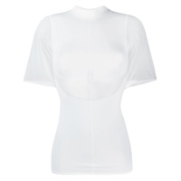 Courrèges Camiseta slim com gola alta - Branco