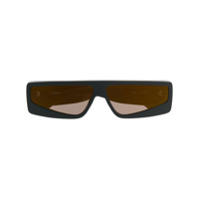 Courrèges Eyewear Óculos de sol quadrado com lentes coloridas - Preto