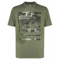 C.P. Company Camiseta com logo e efeito destroyed - Verde