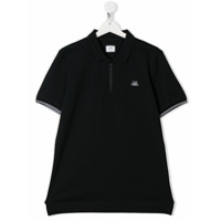 C.P. Company Kids Camisa polo com logo bordado - Azul