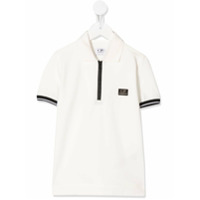 C.P. Company Kids Camisa polo com patch de logo - Branco