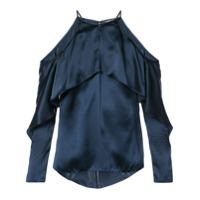 Cushnie Blusa ombros à mostra 'Florence' de seda - Azul