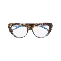 Cutler & Gross Armação de óculos gatinho com efeito tartaruga - Marrom