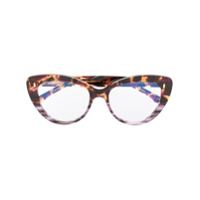 Cutler & Gross Armação de óculos gatinho com efeito tartaruga - Preto