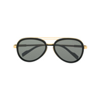 Cutler & Gross Óculos de sol aviador com lentes coloridas - Dourado