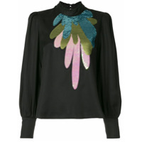 Cynthia Rowley Blusa Candice com paetês - Preto