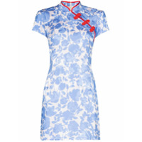 De La Vali Vestido com estampa floral e caveira - Azul