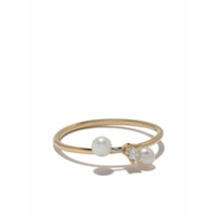 Delfina Delettrez 18kt yellow and white Two In One diamond and pearl ring - Gold/Silver