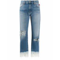 Denimist Calça jeans cropped com cintura média - Azul
